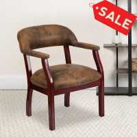 Flash Furniture Bomber Jacket Brown Luxurious Conference Chair B-Z105-BRN-GG